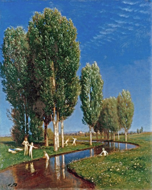 Arnold Böcklin, Der Sommertag, Olie op hout, 1881. Staatliche Kunstsammlungen Dresden, Galerie Neue Meister
