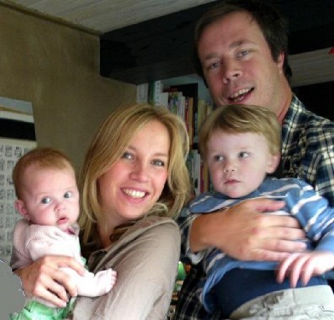 Een jong gezin. Vlnr. Lisa, Floor, Thijs en Pijke