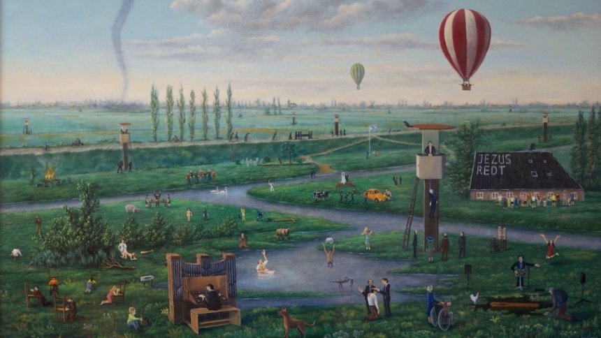 'Het beloofde Land', Izak Boom. Één van de twee uit het Beatrixziekenhuis verwijderde schilderijen