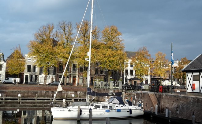 De bomen op het Eind in herfsttooi.