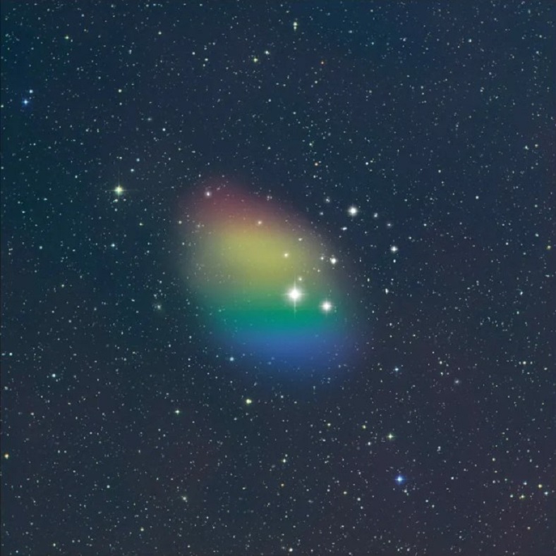 Het oersterrenstelsel J0613+52 bestaat uit louter gas (Beeld: Greenbank/NSF/GBO/P.Vosteen)