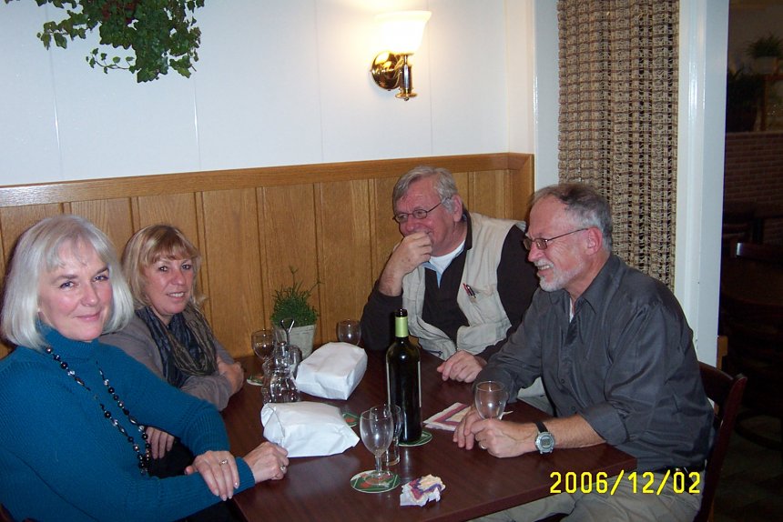 Met Yvonne en Henk Bezemer in Palingrestaurant Jan Vos in Veen